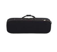 Delaman AV-206 - Caja para violín con higrómetro de tamaño 4/4, funda rígida con higrómetro, incluye cabeza de tilo y puente de violín de arce hecho a mano, soporte de barbilla de madera revestida