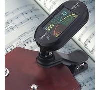 Delaman Clipon FT-12C - Afinador de pantalla colorido para guitarra, bajo, ukelelele, violín, afinador cromático con soporte de clip, diseño compacto