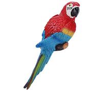 Delaman Figuras de JardíN Loro, Juguete de Loro de SimulacióN Resina Adorno Realista Loro Modelo de Juguete, DecoracióN de Pared de Escultura de JardíN para El Hogar JardíN áRbol (Rojo)