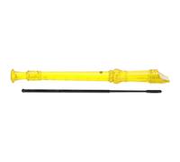 Delaman Instrumento de flauta clarinete de 8 agujeros, instrumento de viento agudo transparente ABS, diseño portátil con varilla de limpieza, construcción de una sola pieza, amarillo