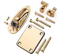Delaman Juego de retenedores de cuerda de guitarra eléctrica, juego de retenedores de árbol de cuerda de guitarra, placa de enchufe de guitarra eléctrica con tornillos para reemplazo, dorado, incluye