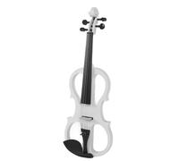 Delaman Profional - Juego de violín eléctrico 4/4 silencioso para estudiantes y adultos, práctica y actuación, acabado blanco