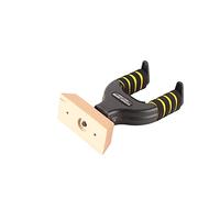 Delaman Soporte de pared para bajo de madera maciza, soporte de pared con bloqueo automático de gravedad, instrumento de esponja EVA, adecuado para guitarras y bajos, diseño resistente