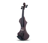 Delaman Violín eléctrico NAOMI V1 Series 4/4 Violín eléctrico de tamaño completo, cuerpo de madera maciza tallado a mano, arco octogonal de madera de Brasil, auriculares o cable, funda de transporte