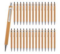 Delamiya Juego de bolígrafos, 30 Bolígrafo de bambú, bolígrafo ergonómico de bambú para escribir, escribir un diario, escuela, material de oficina, regalo de graduación