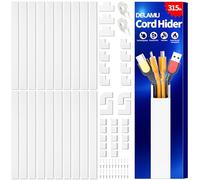 Delamu Ocultador de cables de TV, 800 cm para 3-4 cables en la pared, canaletas grandes para cables, canaletas para cables de TV para pared, 39,9 cm de largo x 3 cm de ancho x 1,5 cm de alto, color