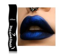 DE'LANCI Brillo de labios gótico negro-azul, duradero, resistente al agua y no pegajoso, hidratante, vegano altamente pigmentado para cosplay, vampiro y maquillaje de Halloween #07