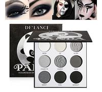 DE'LANCI PANDA Paleta de Sombras de Ojos Ahumadas 9 Colores - Negro, Gris Oscuro y Blanco para Maquillaje Gótico