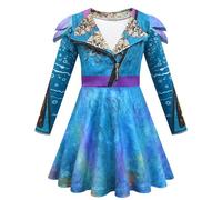 Delanhon Vestido de princesa para niñas, disfraz de lujo, color azul, disfraz de carnaval, para 4-12 años (150, uma)