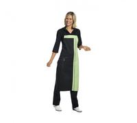 Delantal-2 Bolsillos-Schwarz-Hellgrün - 100 CM