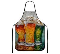 Delantal artístico de vasos de cerveza, diseño abstracto multicolor, delantal de cocina para cocinar, asar y barbacoa, perfecto para adultos, Varios colores, 24x31 Inch