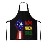 Delantal Bandera Taína Africana Española De Puerto Rico Unisex Mandiles Con 2 Bolsillos Profesional Delantal Para Peluquero Barbacoa Jardinero