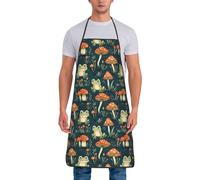 Delantal Barbacoa Linda Rana Seta Con Tirantes Profesional Delantal Impermeable Delantales De Cocina Para Mujer Hogar Trabajo 52X72Cm