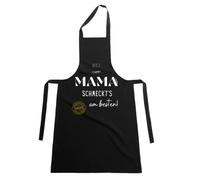 Delantal - Bei Mama schmeckt's am besten - Geschenk für Frauen - Schürze zum Backen und Kochen - Geschenke für Frauen - Geschenkidee Frau, Negro , extra Breit