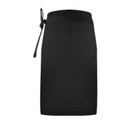 Delantal Cocina Hombre Mujer, Delantales Corta de Camarero Camarera con Bolsillo, Delantal de Cintura Larga de Media para Restaurante, Casa, Panadero, Artesano, Bar (Negro)