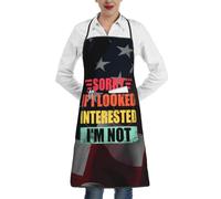 Delantal Cocinade Lo Siento Si Parecía Interesado, No Lo Estoy Trabajo Delantal Fashion Impermeable Cocinero Delantale, para Bar, Baristas, Jardín, 52x72cm