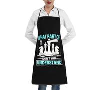 Delantal Cocinade ¿Qué Parte del Ajedrez No Entiendes? Delantal con Peto Personalizado Fashion Cocinero Delantale, para Hornear, Jardinería, Barbacoa, 52x72cm