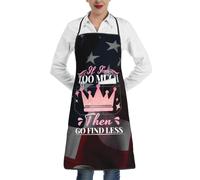 Delantal Cocinade Si Soy Demasiado, Busca Menos Delantal De Cocina Divertidos Fashion Delantale para Mujeres, para Cumpleaños, Restaurante, Hornear, 52x72cm
