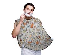 Delantal con babero para barba para hombre, divertido pollo (A3), recogedor de pelo de barba para fregadero, capa antiadherente para afeitar, accesorios para hombre con 2 ventosas