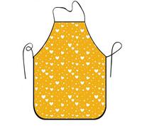 Delantal con diseño de corazón para cocinar, diseño brillante amarillo para adultos, decorativo de temporada, lavable, para barbacoa, jardinería, chef, trabajo, 1 unidad