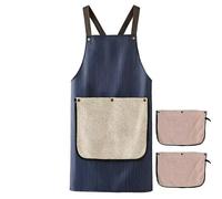 Delantal con espalda cruzada: cobertura total cómoda, protección de trabajo versátil, protección confiable contra manchas, tela de fácil mantenimiento | Adecuado Cocina Taller Artesanal Servicio Al Ai