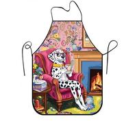 Delantal con estampado de perro encantador para cocinar, colorido delantal de decoración del hogar, cocina acogedora y barbacoa para adultos, 1 unidad