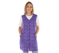 Delantal corto sin mangas 7/8 de algodón, multicolor, morado, 42