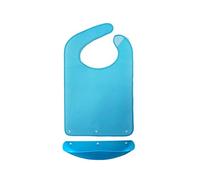 Delantal de ayuda para adultos y hombres para personas con discapacidad, para comida, impermeable, protector de ropa, color azul