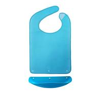 Delantal de ayuda para adultos y hombres para personas con discapacidad, para comida, impermeable, protector de ropa, color azul