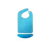 Delantal de ayuda para adultos y hombres para personas con discapacidad, para comida, impermeable, protector de ropa, color azul