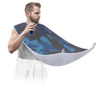 Delantal de barba para hombre, babero para afeitarse, capa antiadherente para barba con 2 ventosas, regalos para papá, marido, novio, camuflaje azul y negro
