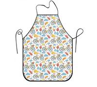 Delantal de bicicleta para cocinar, diseño colorido de bicicletas, delantal de cocina para adultos, divertido de verano, decorativo, de lino, lavable, Colorido, 24x31 Inch