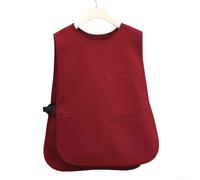 Delantal de chaleco con tela impermeable y resistente al aceite, correas ajustables y diseño de múltiples bolsillos para uso profesional de cocina y catering (rojo)