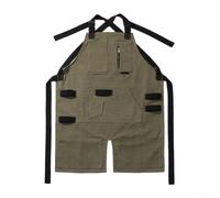 Delantal de chef de lona ajustable con 3 bolsillos grandes adecuado para diversas profesiones, incluyendo chefs y (verde militar)