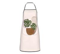 Delantal De Chef Hermosa Monstera En Maceta Con Estilo Artístico Bohemio Unisex Delantal Barbacoa Ajustable Delantales De Cocina Para Hogar Pasteles Cocinar 52X72Cm