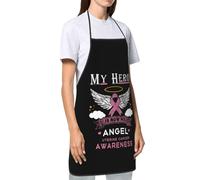 Delantal De Chef Mi Héroe Ahora Es Mi Ángel. Concientización Sobre El Cáncer De Útero. Delantales De Cocina Chef Aprons Impermeable Mandil Para Cumpleaños Grill Restaurante