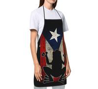 Delantal De Chef Puerto Rico Puerto Rico Rana 2 Mandil Impermeable Delantal De Cocina Ajustable Aprons Para Grill Jardinero Cumpleaños