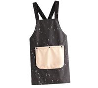 Delantal de cocina ajustable de 70 x 100 cm, resistente al, toalla extraíble con bolsillo frontal para hornear, manualidades, barbacoa, pintura, lavavajillas, mujeres, hombres, camareros, Negro