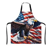 Delantal De Cocina Bandera Del Águila De Cataluña, Águila Calva Patriótica Americana Con Tirantes Delantal Con 2 Bolsillos Mandiles Para Cocinar Jardinero Cocina