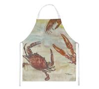 Delantal de cocina Carolina's Treasures SC2023APRON Cangrejo Camar n Ostra Amarillo Cielo