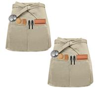 Delantal de Cocina con 3 Bolsillos para Hombre y Mujer - para Hornear, Bistro, Restaurante, Hotel, Café, Chef, Camarero, Limpieza, Pintura, Jardinería - 2 Piezas