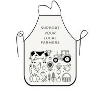 Delantal de cocina con diseño de animales de granja en blanco y negro para cocinar, jardinería y actividades de barbacoa, Negro blanco, 24x31 Inch