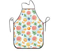 Delantal de cocina con patrón de frutas para cocinar, colorido delantal de cocina inspirado en cítricos, barbacoa de verano, jardinería, trabajo de chef para adultos, Colorido, 24x31 Inch