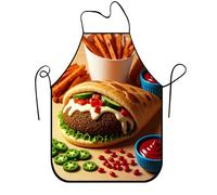 Delantal de cocina divertido para cocinar, diseño de comida rápida, delantal de cocina para barbacoa, parrilla, fiestas de verano, chefs domésticos para adultos, Varios colores, 24x31 Inch