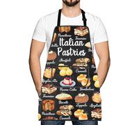 Delantal de cocina italiana, diseño de pasteles europeos, para el hogar, para mamá, papá, mejor amiga, Italia, para repostería, Pastelería italiana, 73*68cm