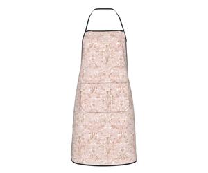 Delantal De Cocina Motivos Románticos De Filigrana En Rosa Empolvado Ajustable Delantal De Trabajo Con Tirantes Delantales De Cocina Para Pintor Trabajo Restaurante 52X72Cm