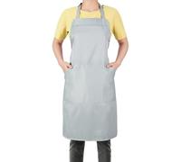 Delantal de cocina para hombre y mujer - Delantal gris ajustable con 1 bolsillo grande - 80 % poliéster + 20 % algodón - Delantal para cocinar, hornear, limpiar y más