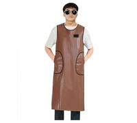 Delantal de Cocina Tipo Chaleco Delantales Industriales con Bolsillos Cuero PU Extendido Cierre con Lazo en La Espalda Forro de Punto Transpirable Impermeable y Resistente al Aceite Suave y Cómodo