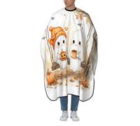 Delantal de corte de pelo con dos bonitos fantasmas femeninos de dibujos animados, delantal de peluquería para adultos