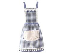 Delantal de encaje retro de algodón, delantal de cocina, delantal de cocina, delantal para cocinero, delantal para cocineros, operaciones, color azul